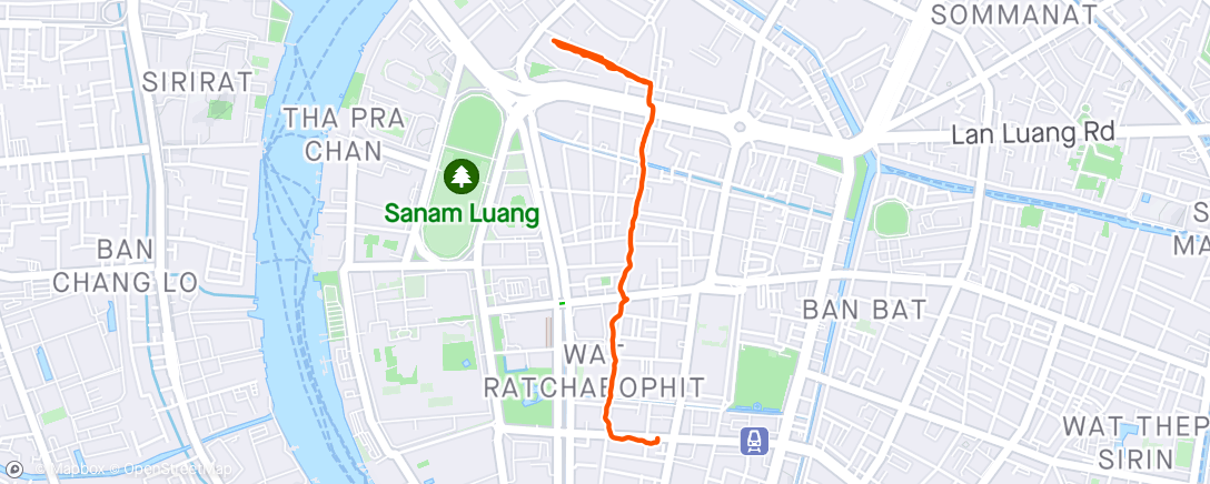 Map of the activity, Evening Walk to Khao San market