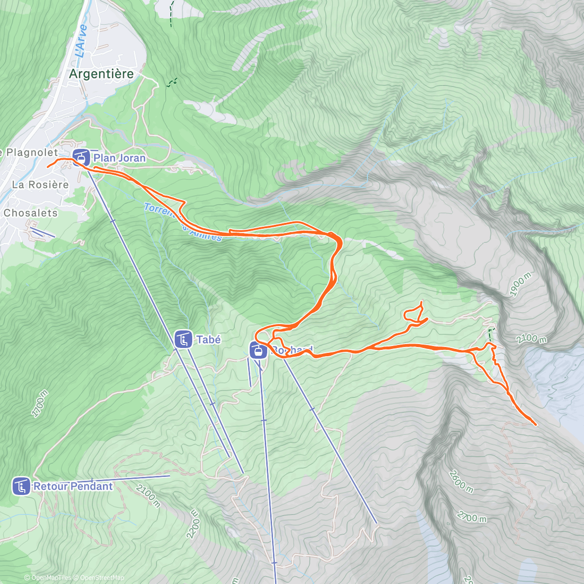 Map of the activity, Cham Ski w/ the boys