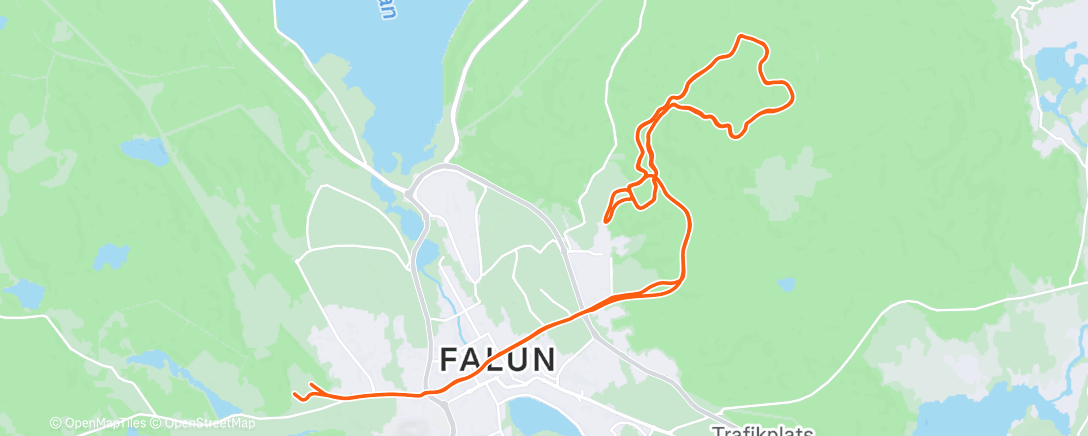 Map of the activity, Skidor (skate) halvhårt inkl cykel tor Sjulsarvet