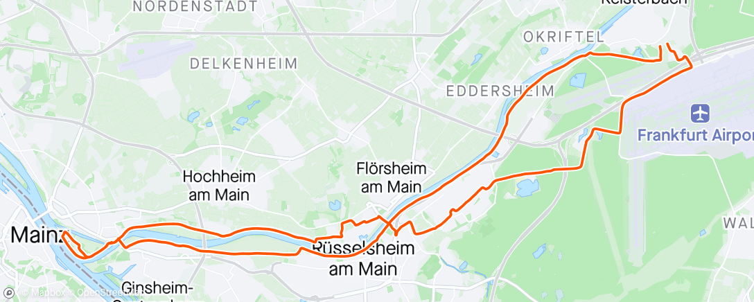 Map of the activity, Crosser Tour nach Mainz