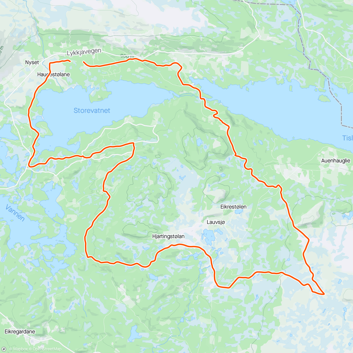 Map of the activity, Golsfjellet med kona og bikkja