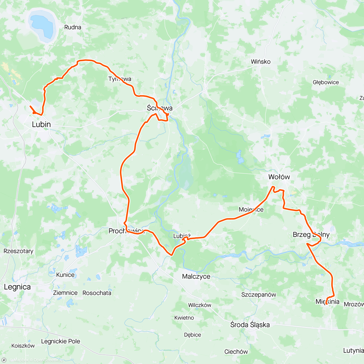 Mapa de la actividad, Kolej na Miękinię 🚄