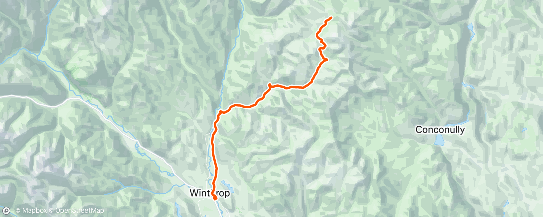 Map of the activity, Tiffany Springs bike packing!