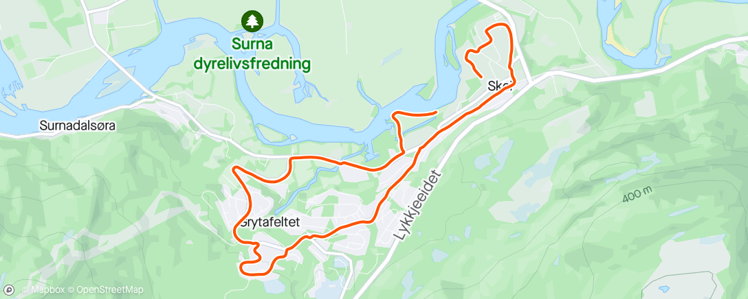 アクティビティ「Kveldstur」の地図