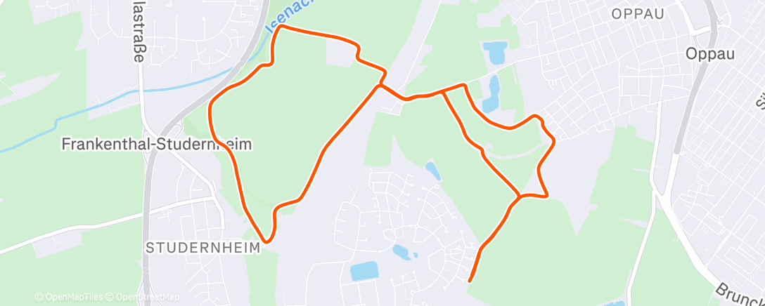 Map of the activity, Lauf am Nachmittag