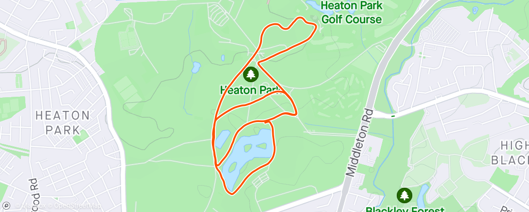 Map of the activity, ☀️ Heaton Parkrun #164 [#190]