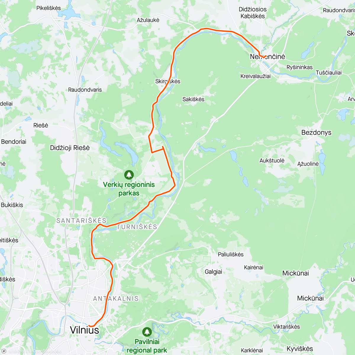 Map of the activity, Piola a Nemenčine