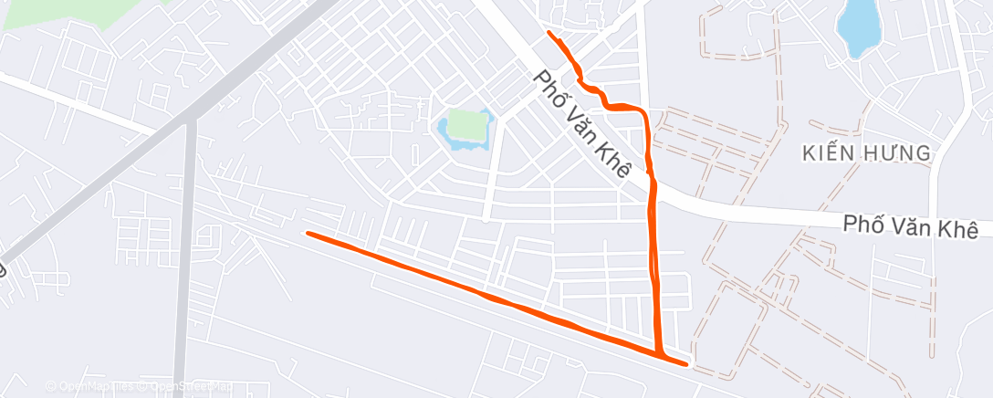 Map of the activity, Afternoon Run
