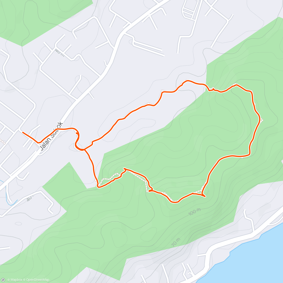 Mapa de la actividad, Evening hike