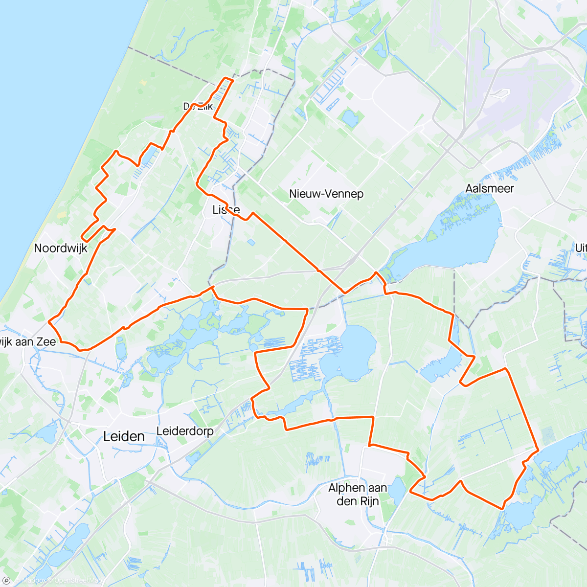 Map of the activity, RTCN Bollentocht met windkracht 5 💨