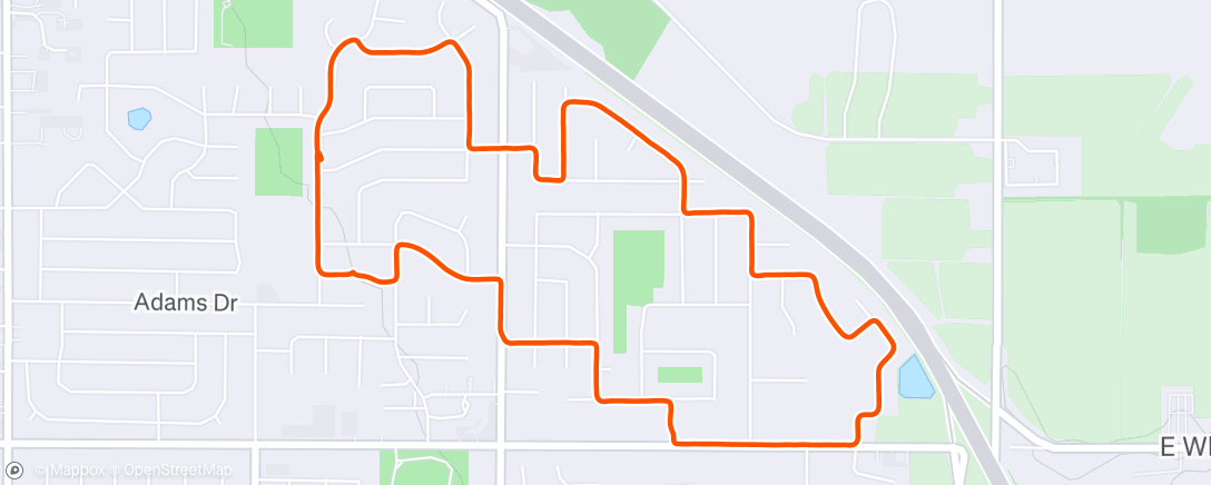 Map of the activity, Afternoon Run