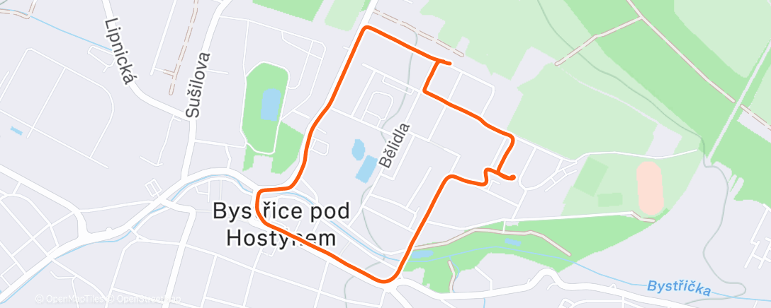 Map of the activity, Evening Walk