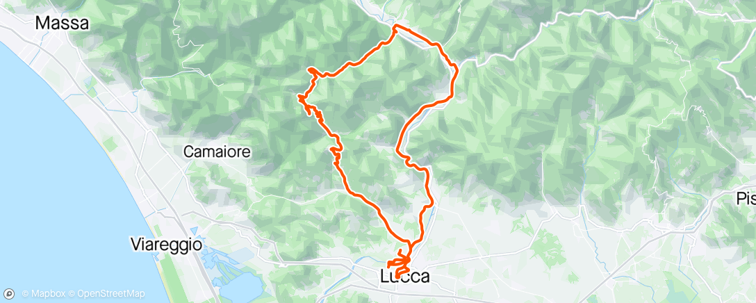 Map of the activity, Grandfondo Puccini