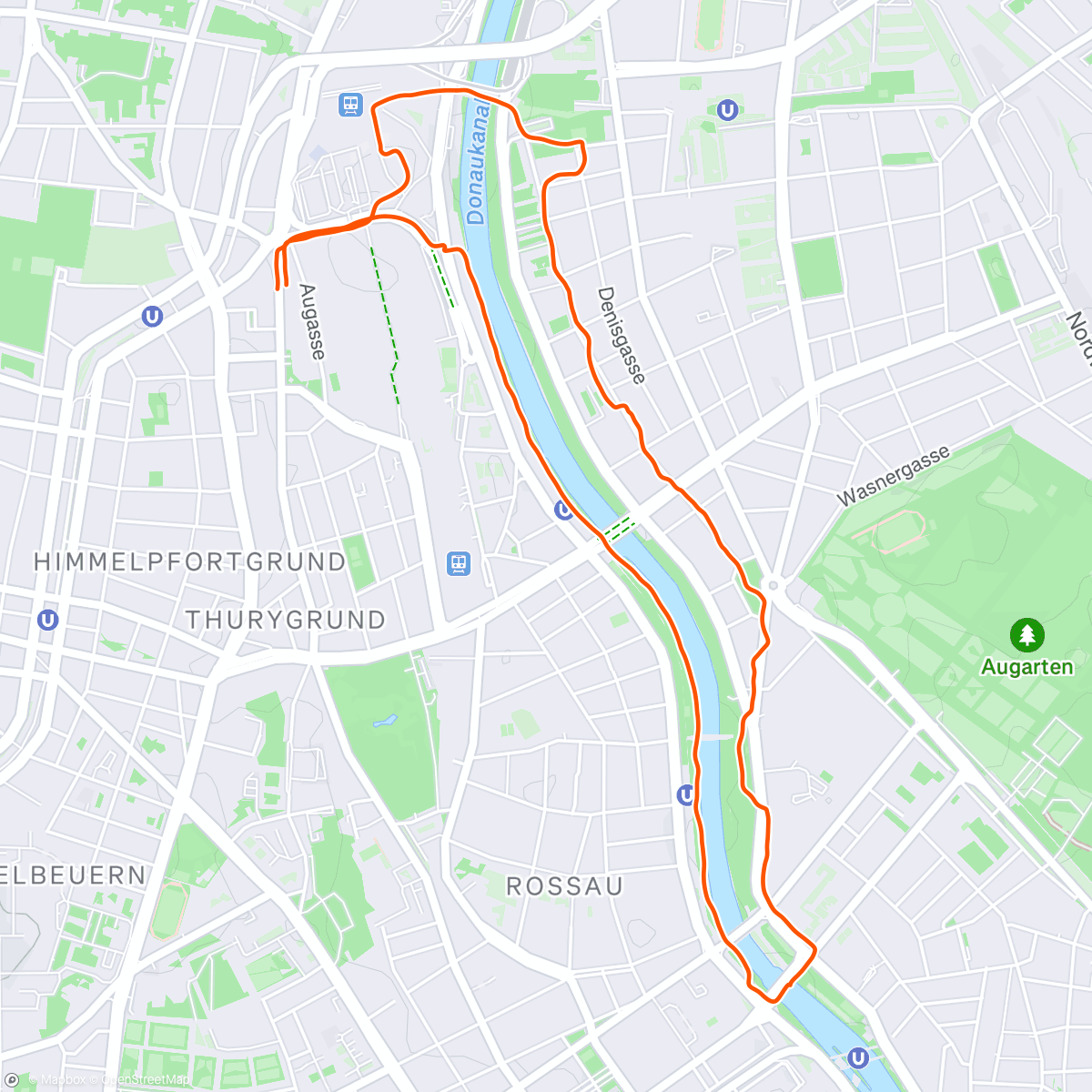 Map of the activity, Afternoon Run