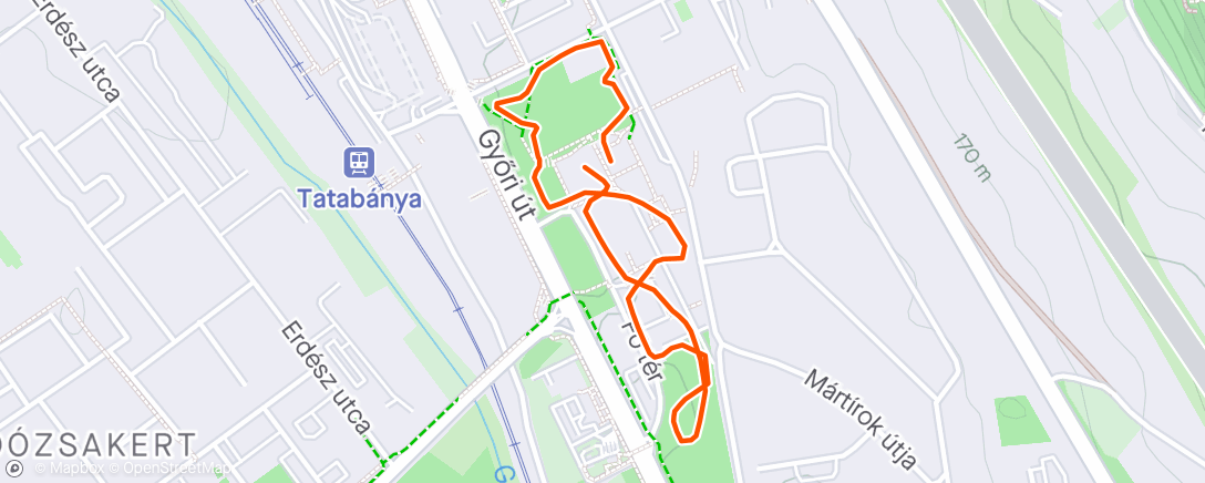 Map of the activity, Sprint Tusa N döntő