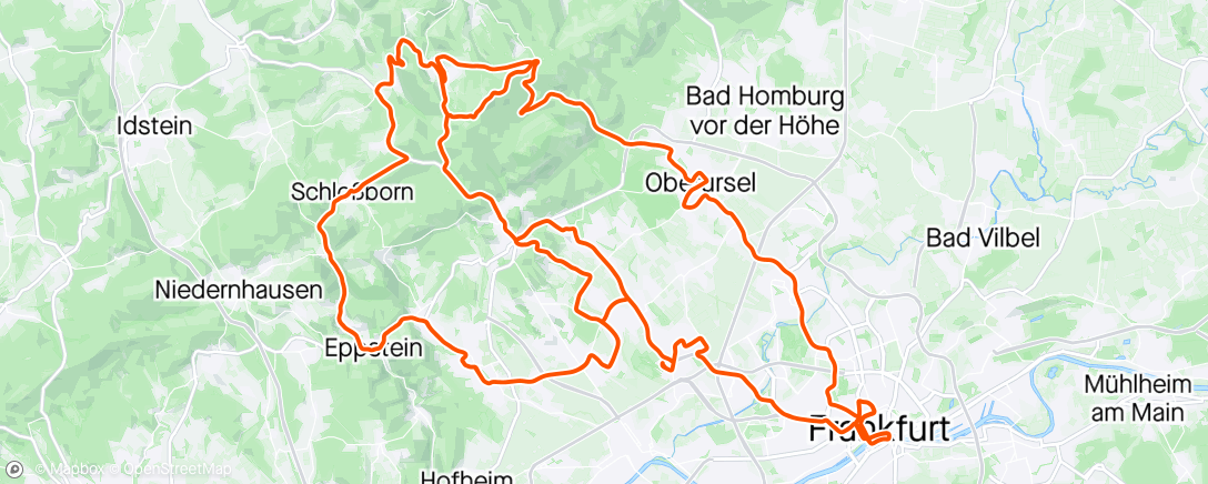 Map of the activity, Eschborn - Frankfurt