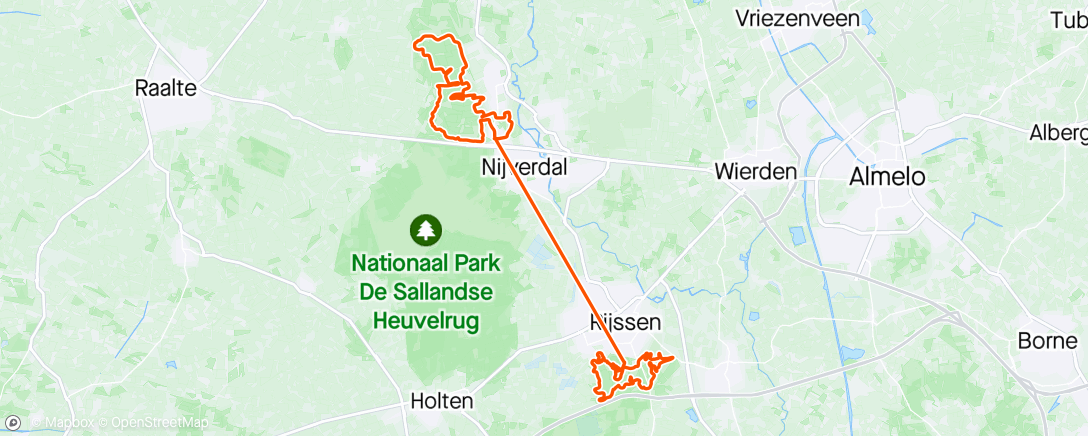 Map of the activity, MTB Rijssen en Hellendoorn