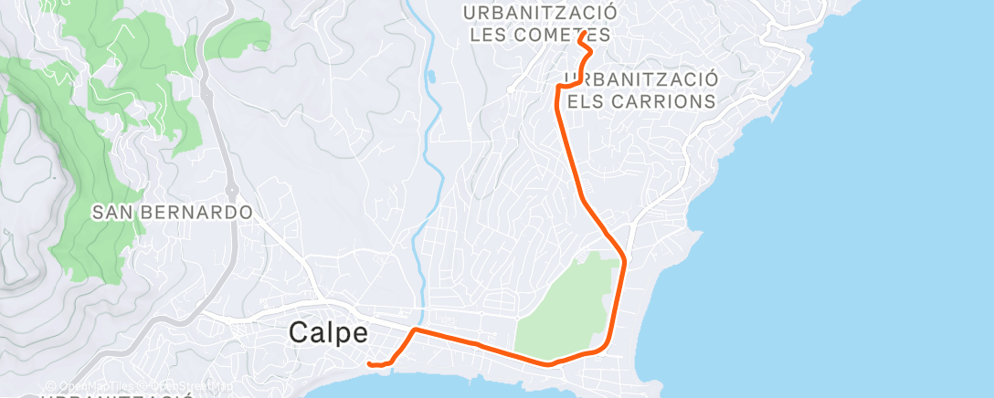 Carte de l'activité Sortie vélo le matin