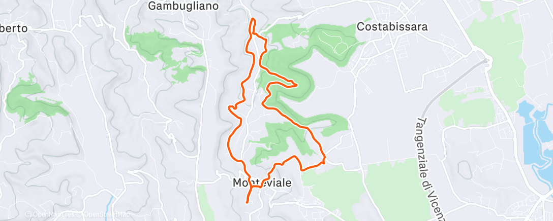 Карта физической активности (Costa collinare)