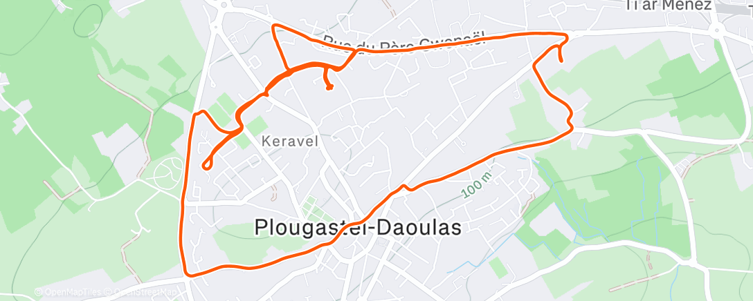 Map of the activity, Lunch Run