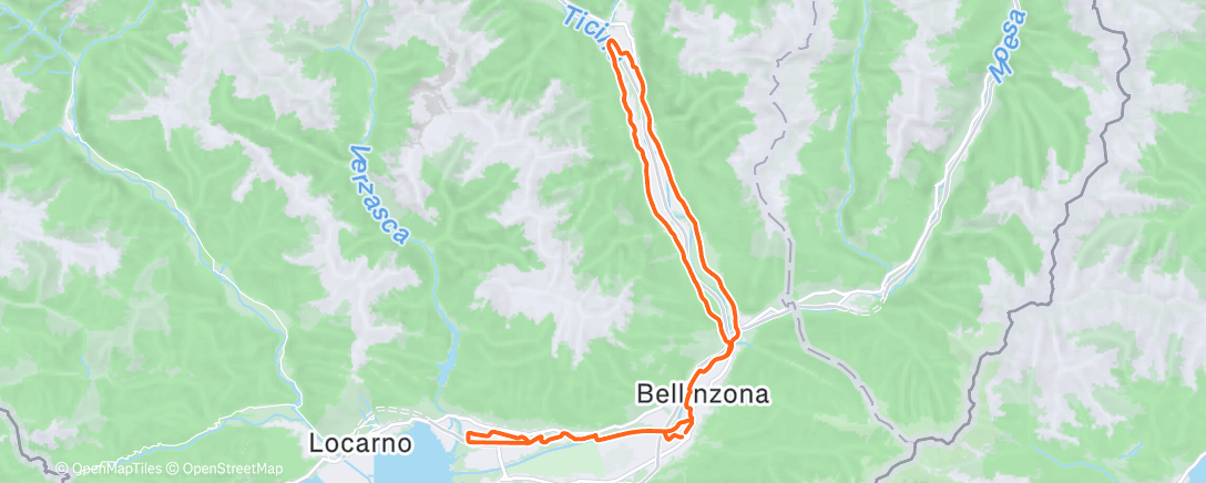 Map of the activity, Pedalata mattutina