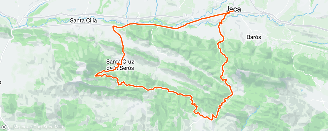 Map of the activity, Bicicleta por la tarde