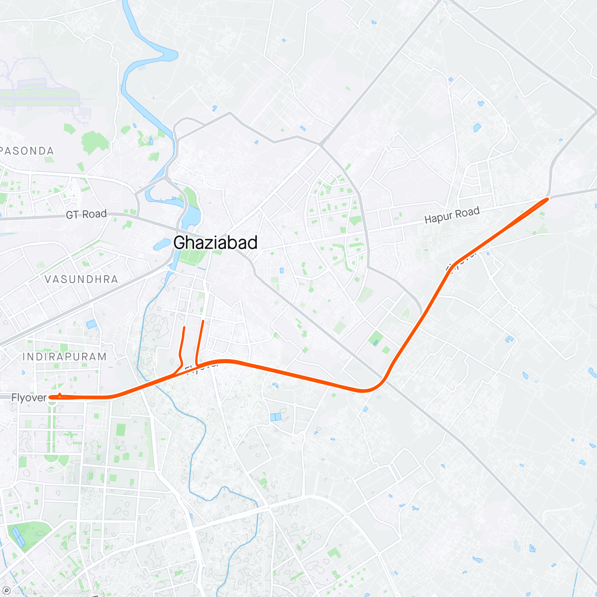 Map of the activity, HR Zone 2 Ride