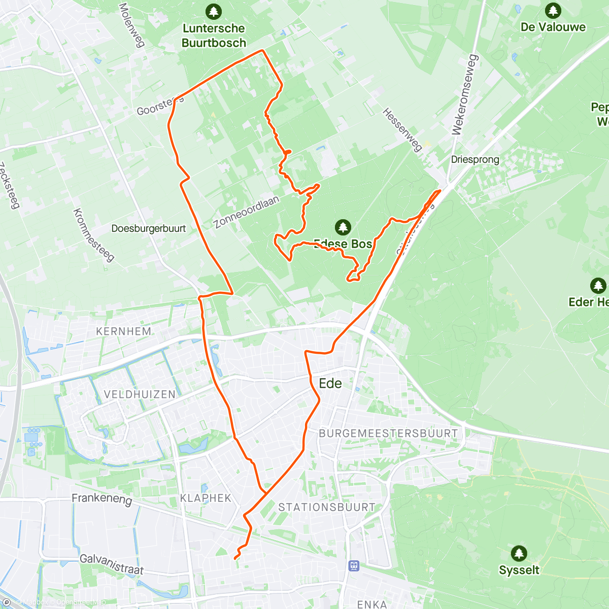 Mapa de la actividad (Racefiets krijgt een beurtje, ‘dan maar’ MTB’en door het bos 🌳🌳🚵‍♀️)