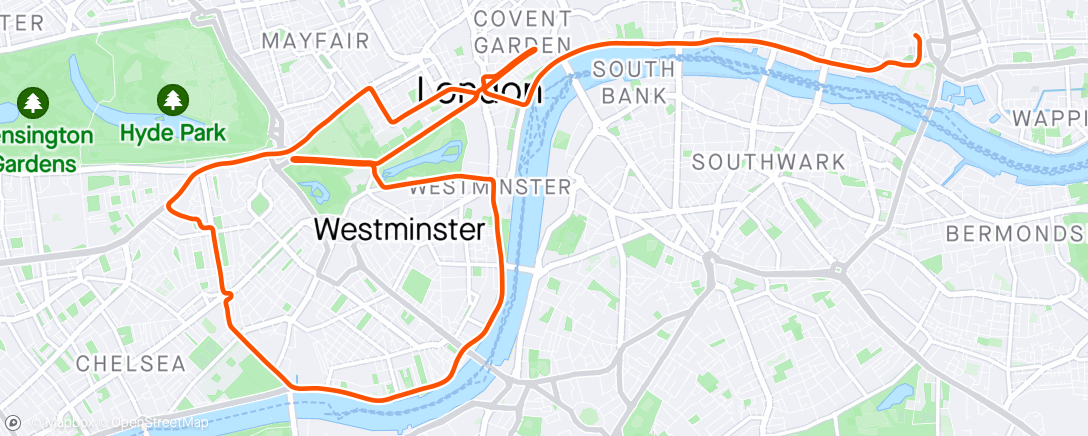 Map of the activity, Zwift - Group Workout: Capacity Reloaded on Greater London Flat in London