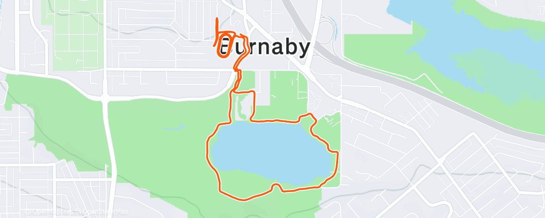 Map of the activity, Afternoon Run