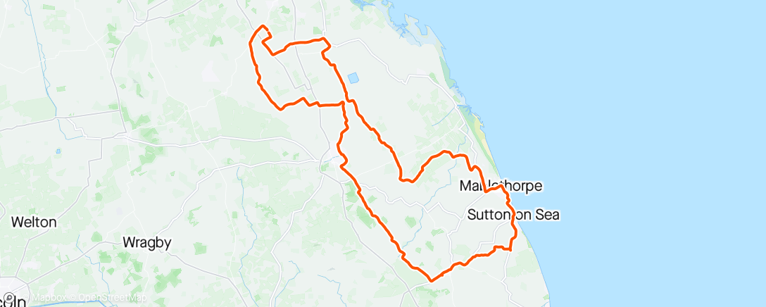 Map of the activity, Solo Ride to Mabo & Alford