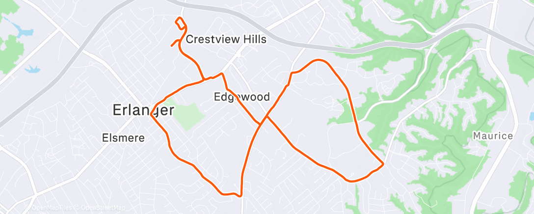 Map of the activity, Morning Run