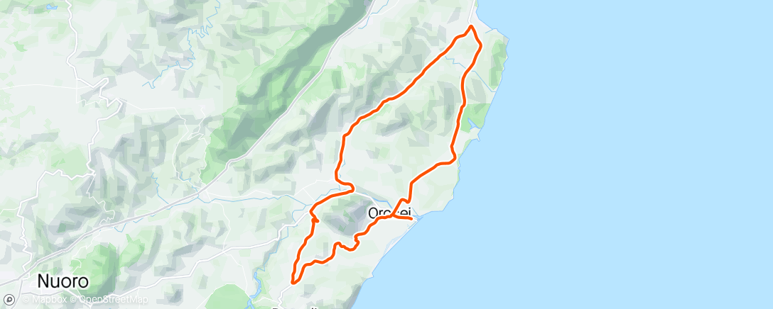 Map of the activity, Terza tappa Giro di Sardegna (powermeter non calibrato)