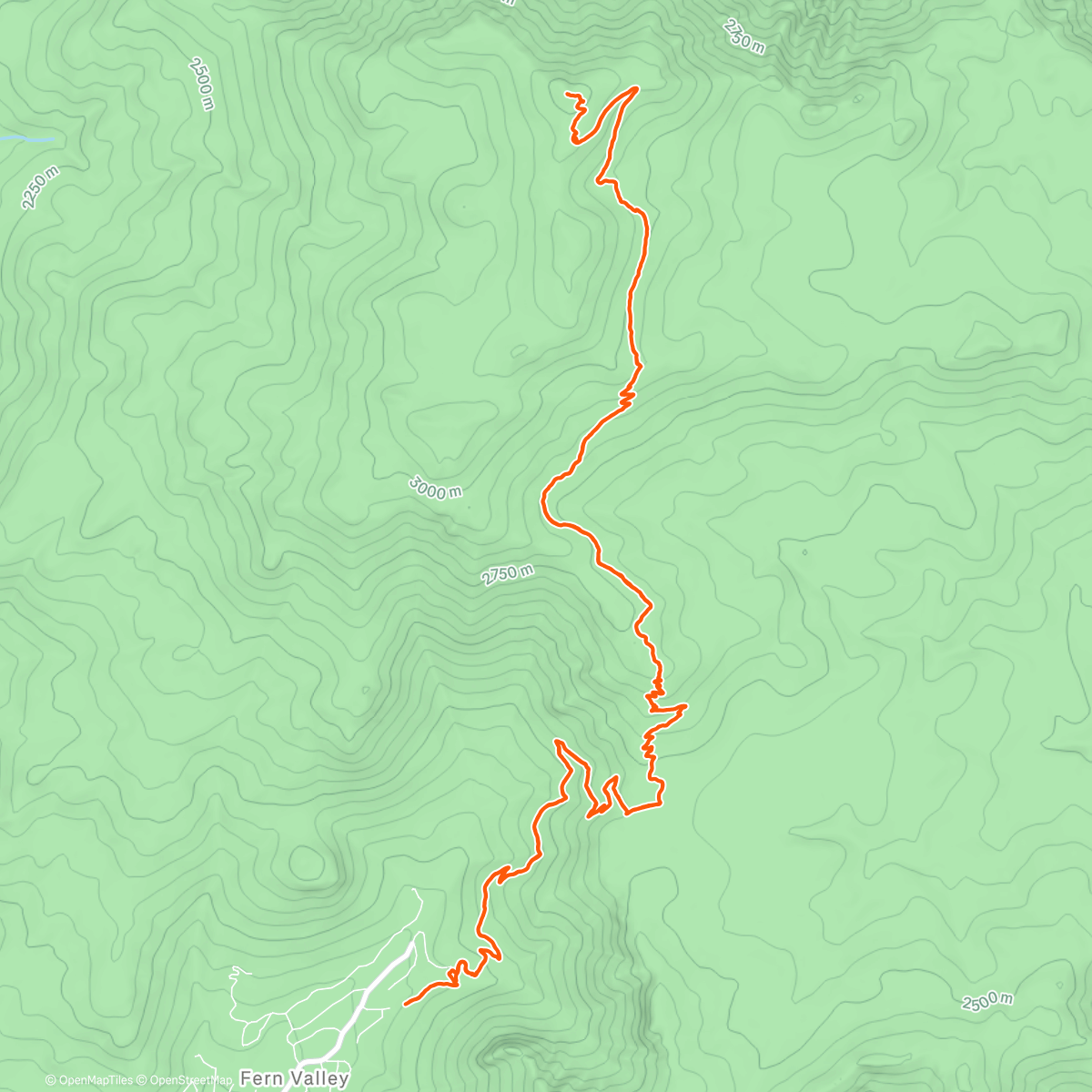 Map of the activity, Alpine San Jacinto