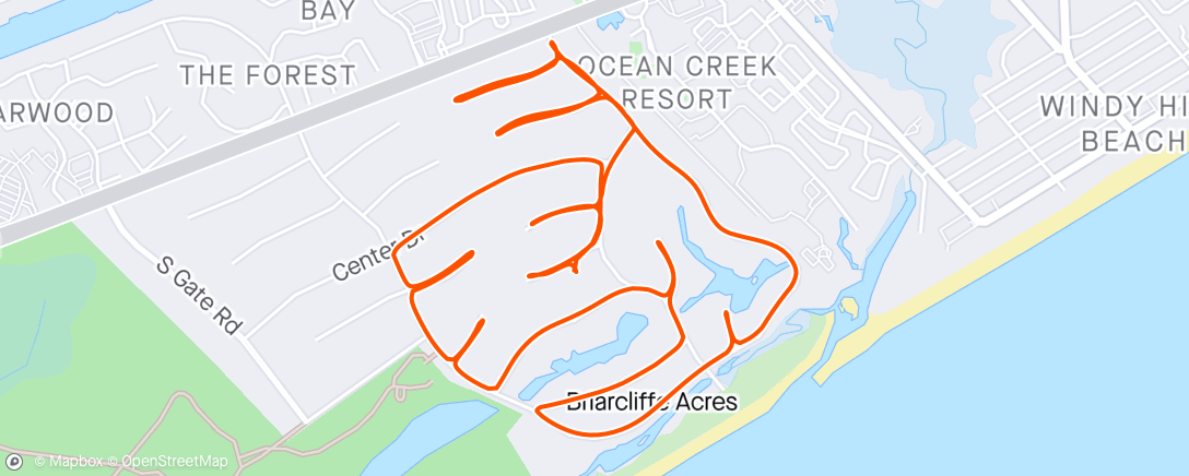 Map of the activity, Myrtle Beach Bike Ride