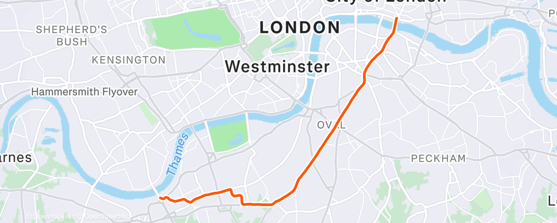 Map of the activity, Afternoon Run