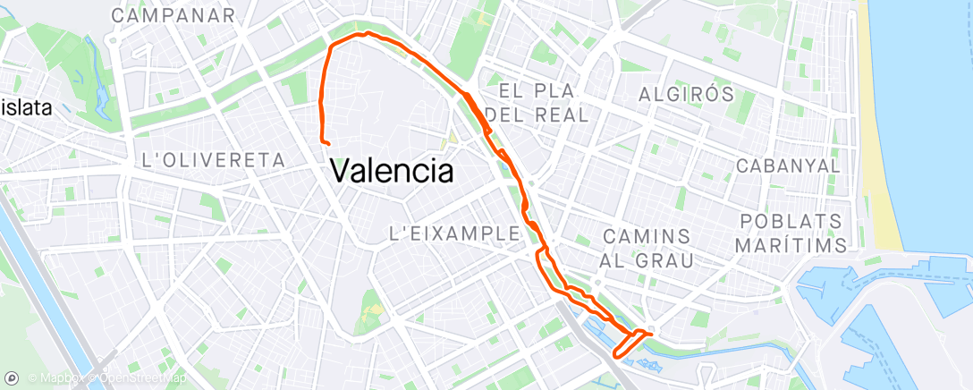 Map of the activity, Even kijken bij Ironman Valencia