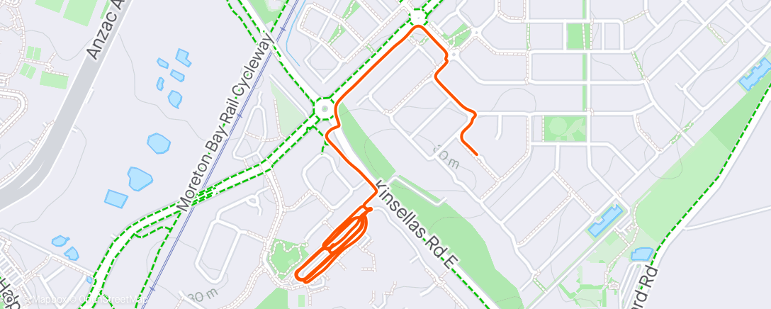 Map of the activity, School parking lot ride
