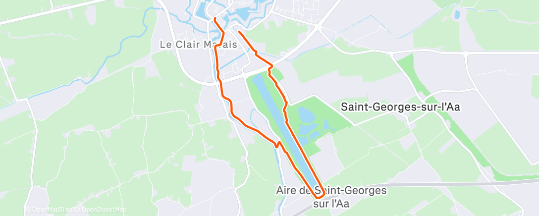 Map of the activity, Course à pied le matin