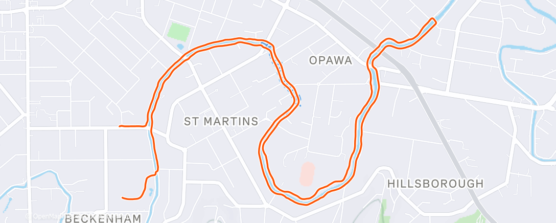 Map of the activity, Afternoon Run
