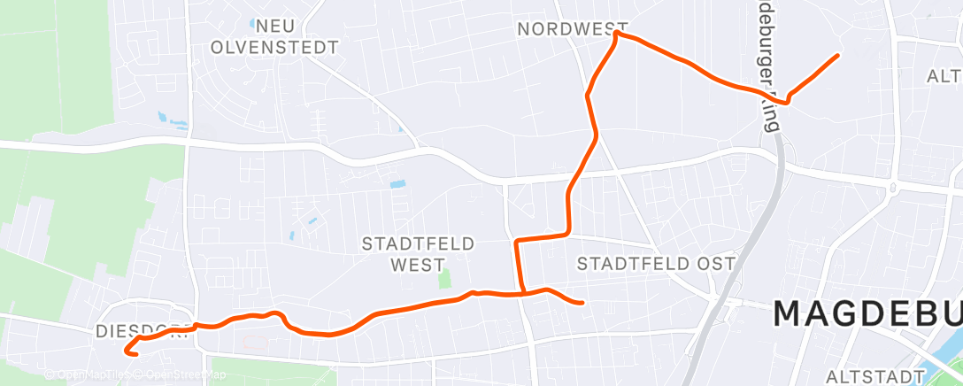 Map of the activity, Fahrt am Nachmittag