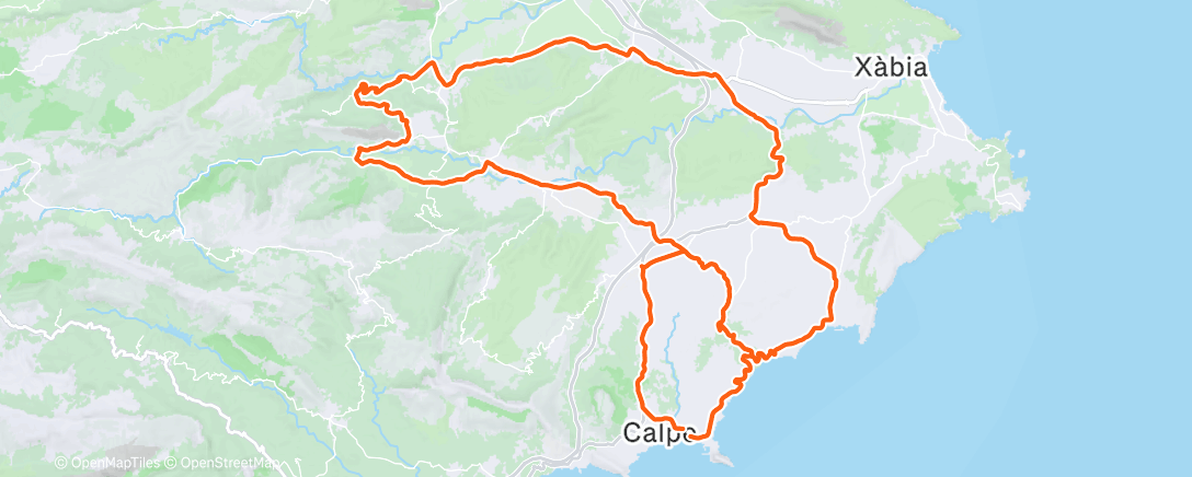 Map of the activity, Cycling