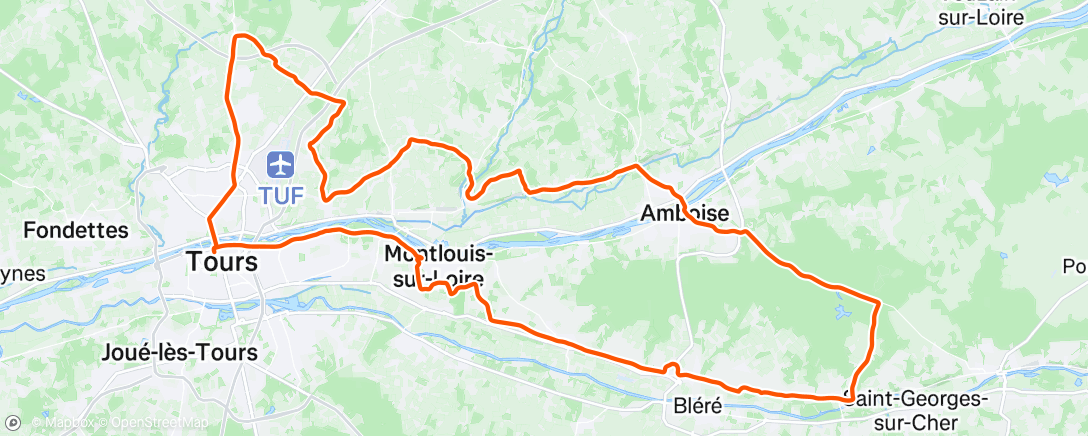 Map of the activity, Sortie vélo le matin