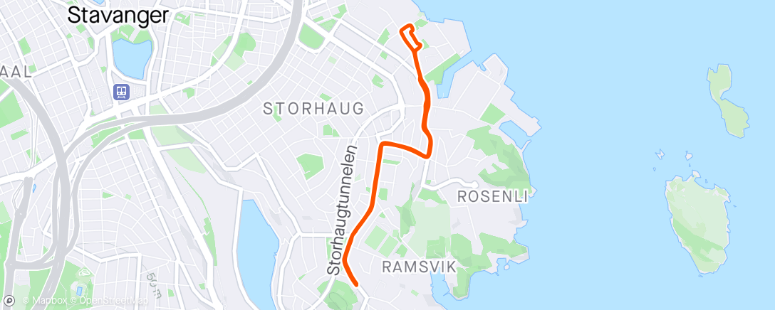 Map of the activity, Stavanger ride