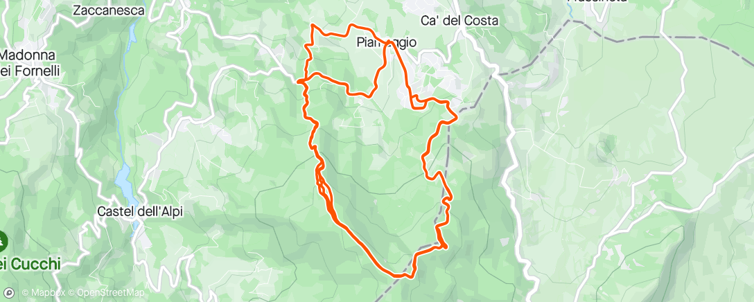 Map of the activity, Sessione in e-bike mattutina
