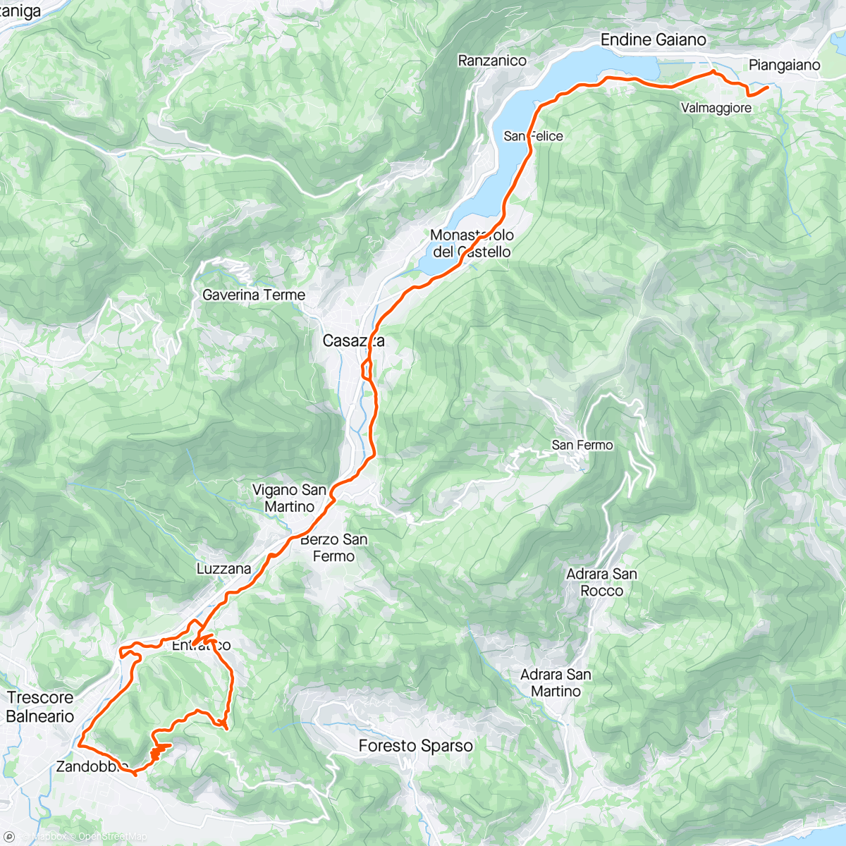Map of the activity, Grena e Buca del Corno