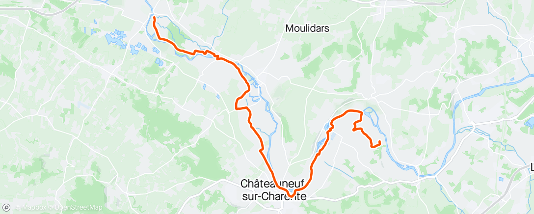 Karte der Aktivität „Semi marathon sur la Flow Vélo de Bassac à SIreuil”