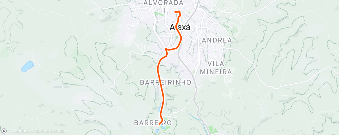 Mapa de la actividad, Pedalada de mountain bike vespertina