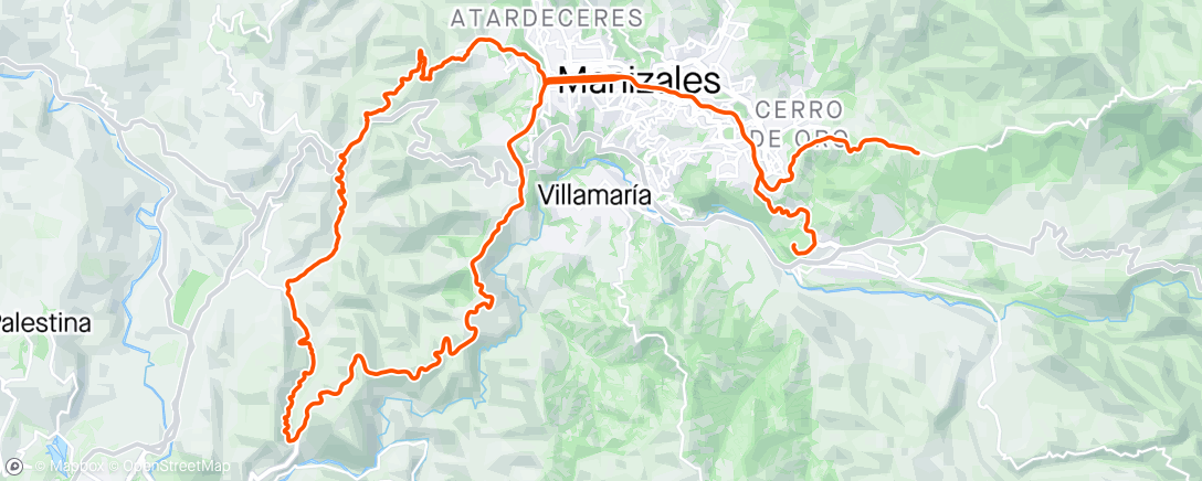Map of the activity, Buenavista - la violeta - rosario - Morrogacho - topacio - bosque @specialized_manizales