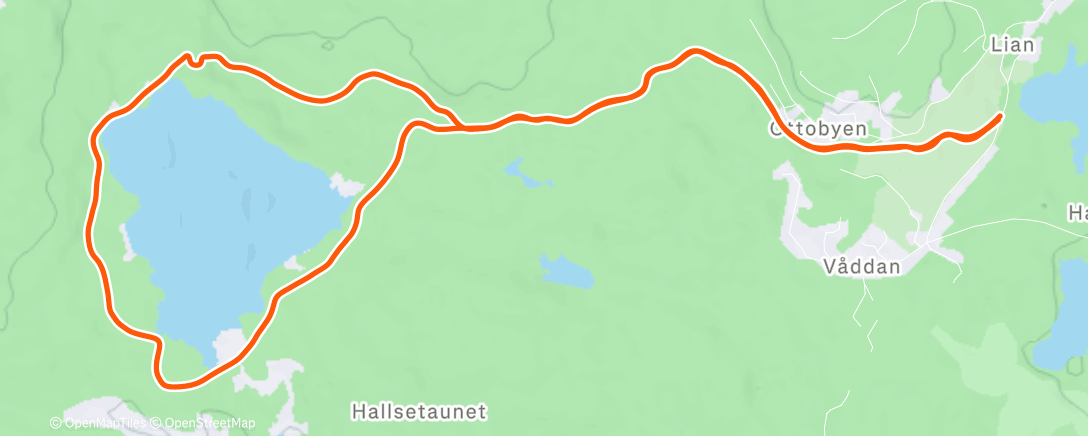 Map of the activity, Søndagstur i rygg på Camilla